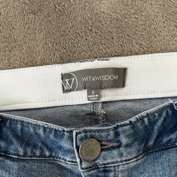 Wit & Wisdom Bermuda Shorts Denim Jorts Light Wash Women's 8 Stretch - Picture 2 of 7